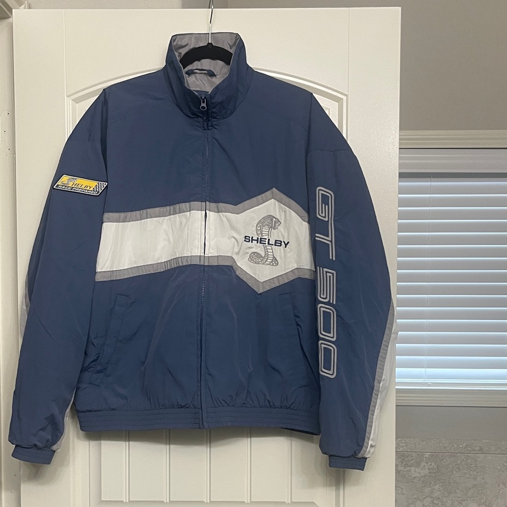 Hollister Blue, White & Gray Windbreaker Jacket